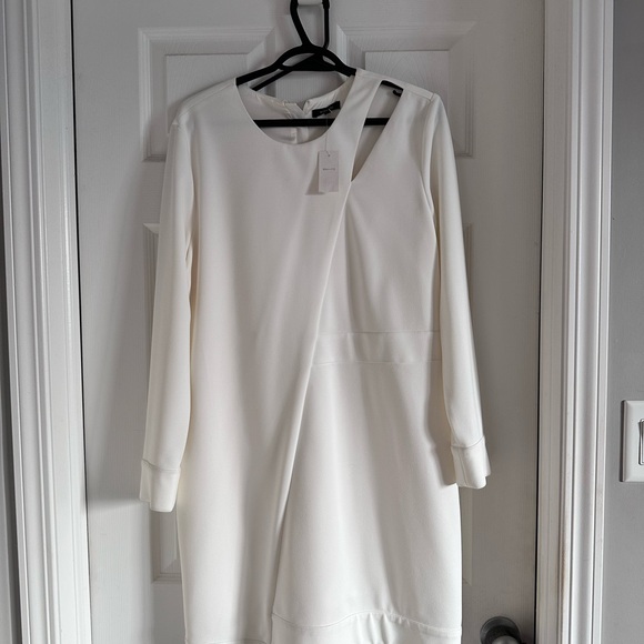 RW&CO. Dresses & Skirts - RW&CO. White Dress with shoulder cut out.
